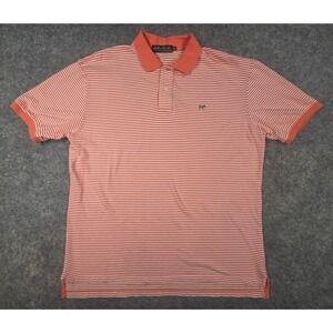Southern Point Co Mens XXL Greyton Polo Shirt Orange White Striped Dog Logo